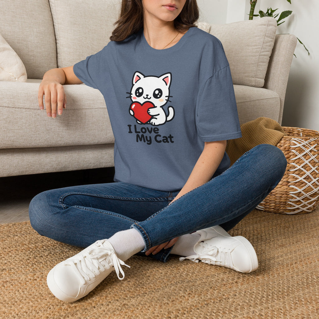 Cute Cat with Heart T-Shirt